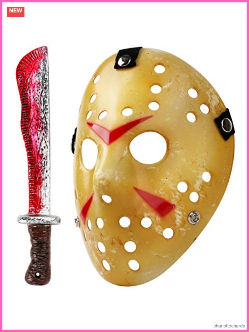 Cosplay Mask Machete Set Recycled Plastic Halloween Horror Scary